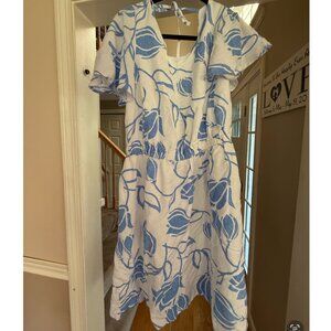 Lane Bryant Blue and White Summer Dress Size 18 NEW WITH TAGS Plus